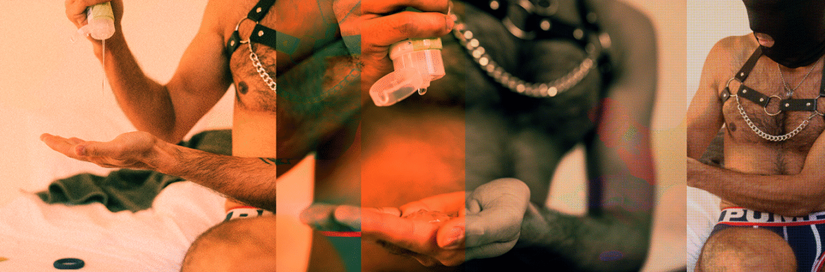 orange-collage-masked-hairy-eurasian-man-squeezing-lube