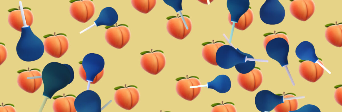 peach-and-douche-pattern-on-yellow background