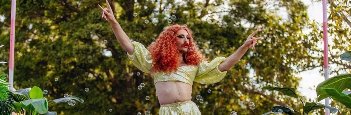 Australian queer performer Tilly Capulet dances on festival stage