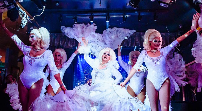 drag queens performing on stage at sporties brisbane