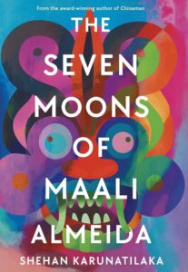 abstract colourful monster, book cover of Seven moons of Maali Almeida