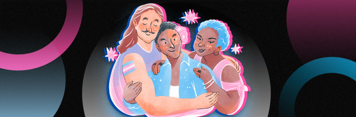 three-cartoon-trans-people-on-black-background