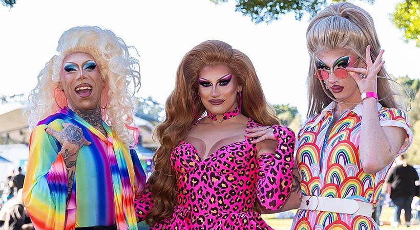 Three Drag Queens at Pride Fest Brisbane