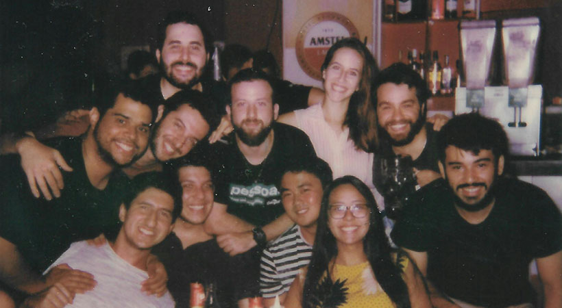 Group of Brazilian friends hanging out