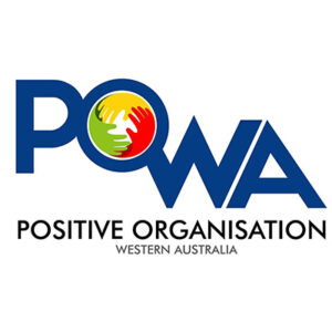 Blue and black logo for POWA